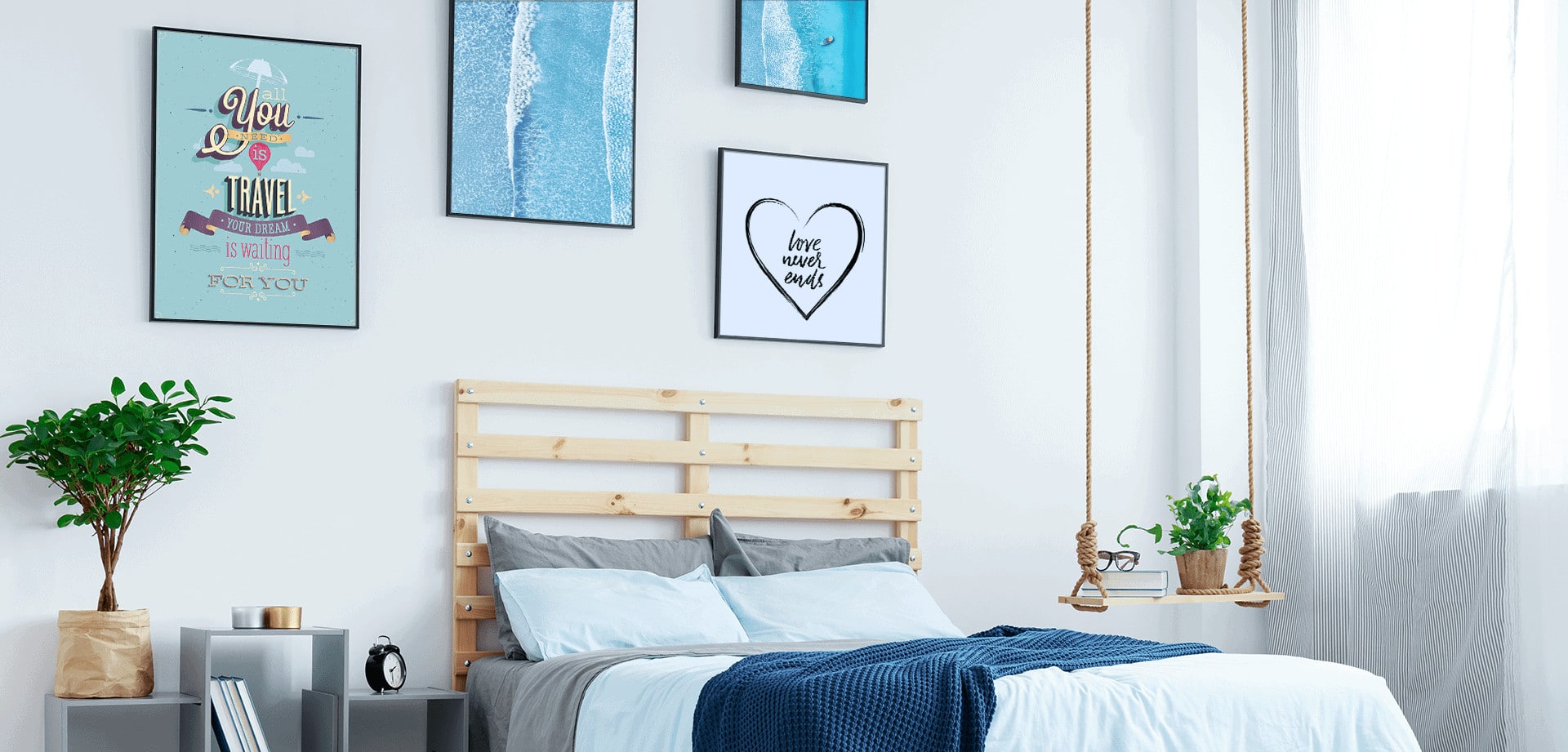 Bedroom Wall Art Canvas and Framed Prints