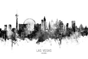 Las Vegas Nevada Skyline unique digital wall art canvas framed prints