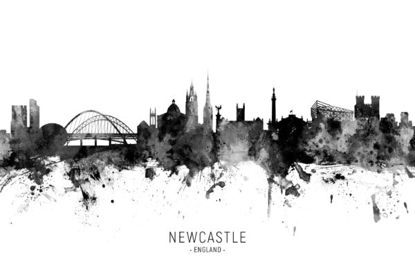 Newcastle England Skyline unique digital wall art canvas framed prints