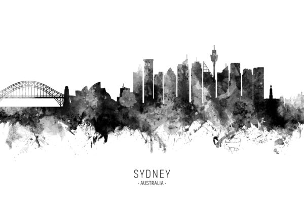 Sydney Australia Skyline unique digital wall art canvas framed prints