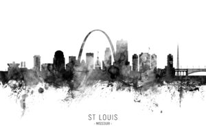 St Louis Missouri Skyline unique digital wall art canvas framed prints
