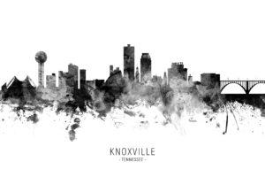 Knoxville Tennessee Skyline unique digital wall art canvas framed prints