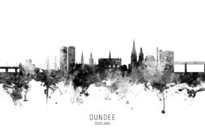 Dundee Scotland Skyline unique digital wall art canvas framed prints