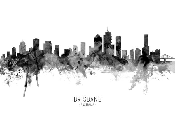 Brisbane Australia Skyline unique digital wall art canvas framed prints