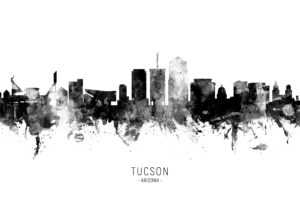 Tucson Arizona Skyline unique digital wall art canvas framed prints