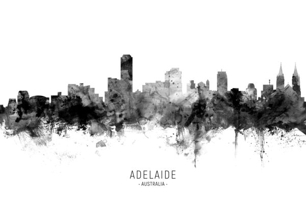 Adelaide Australia Skyline unique digital wall art canvas framed prints