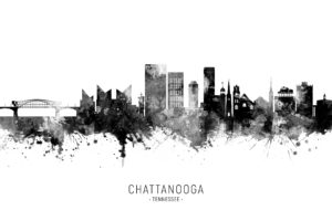 Chattanooga Tennessee Skyline unique digital wall art canvas framed prints