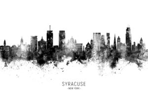 Syracuse New York Skyline unique digital wall art canvas framed prints
