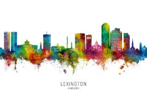 Lexington Kentucky Skyline unique digital wall art canvas framed prints
