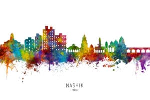 Nashik Skyline India unique digital wall art canvas framed prints