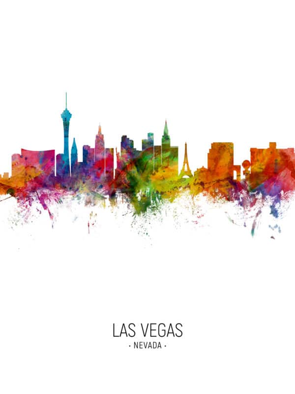 Las Vegas Nevada Skyline unique digital wall art canvas framed prints