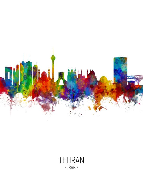 Tehran Iran Skyline unique digital wall art canvas framed prints