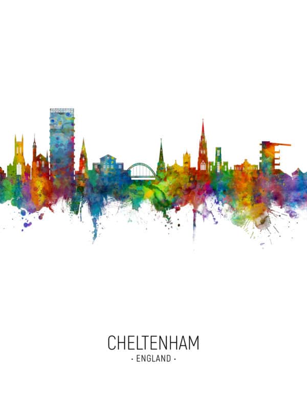 Cheltenham England Skyline unique digital wall art canvas framed prints
