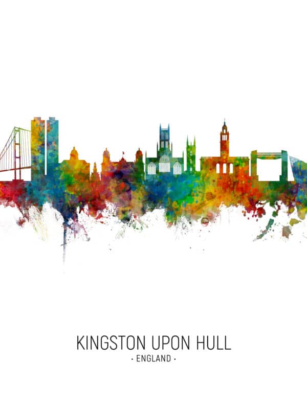 Kingston upon Hull England Skyline unique digital wall art canvas framed prints