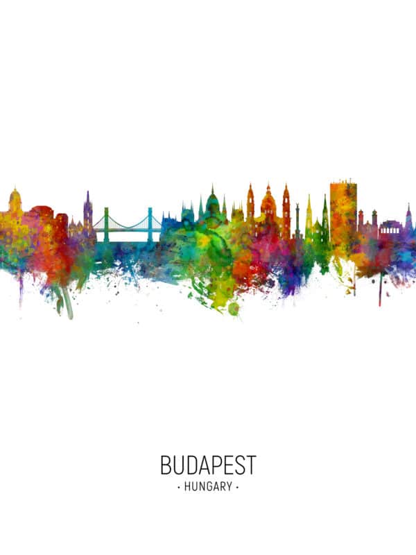 Budapest Hungary Skyline unique digital wall art canvas framed prints