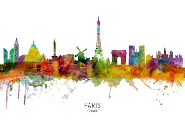 Paris France Skyline unique digital wall art canvas framed prints
