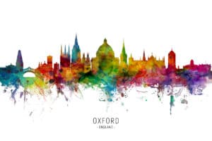 Oxford England Skyline unique digital wall art canvas framed prints