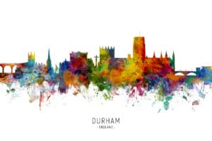 Durham England Skyline Cityscape unique digital wall art canvas framed prints