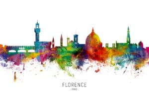 Florence Italy Skyline unique digital wall art canvas framed prints