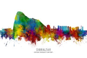 Gibraltar Skyline unique digital wall art canvas framed prints