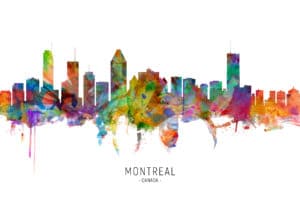 Montreal Canada Skyline unique digital wall art canvas framed prints