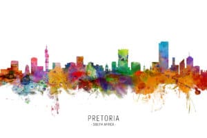 Pretoria South Africa Skyline unique digital wall art canvas framed prints