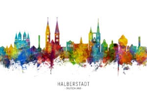 Halberstadt Germany Skyline unique digital wall art canvas framed prints