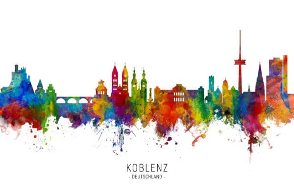 Koblenz Germany Skyline unique digital wall art canvas framed prints