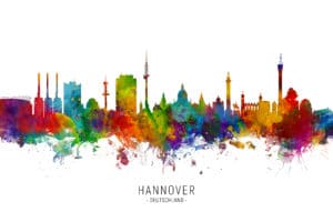 Hannover Germany Skyline unique digital wall art canvas framed prints