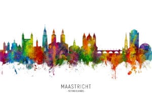 Maastricht The Netherlands Skyline unique digital wall art canvas framed prints