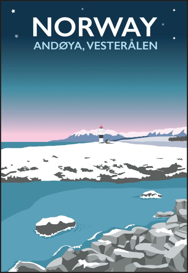 Andøya, Vesterålen, Norway rustic digital canvas wall art print
