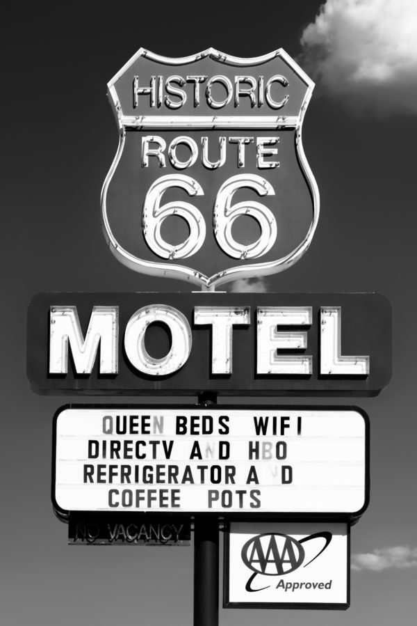 Historic Route 66 Motel landscape photography canvas and framed wall art