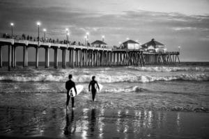 Huntington Beach Surf City landscape photography canvas and framed wall art