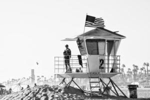 Lifeguard Tower 2 landscape photography canvas and framed wall art
