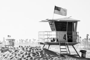 Lifeguard Towers landscape photography canvas and framed wall art