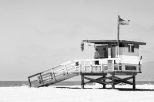 Venice Beach Lifeguard Tower landscape photography canvas and framed wall art