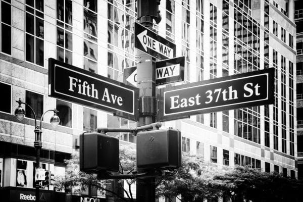 Fifth Avenue Sign landscape photography canvas and framed wall art