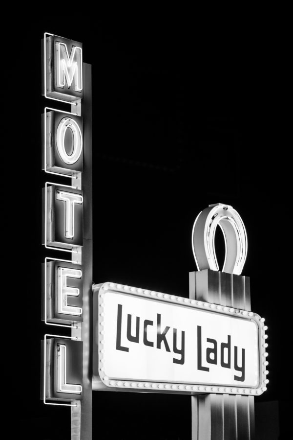 Motel Lucky Lady Vegas landscape photography canvas and framed wall art