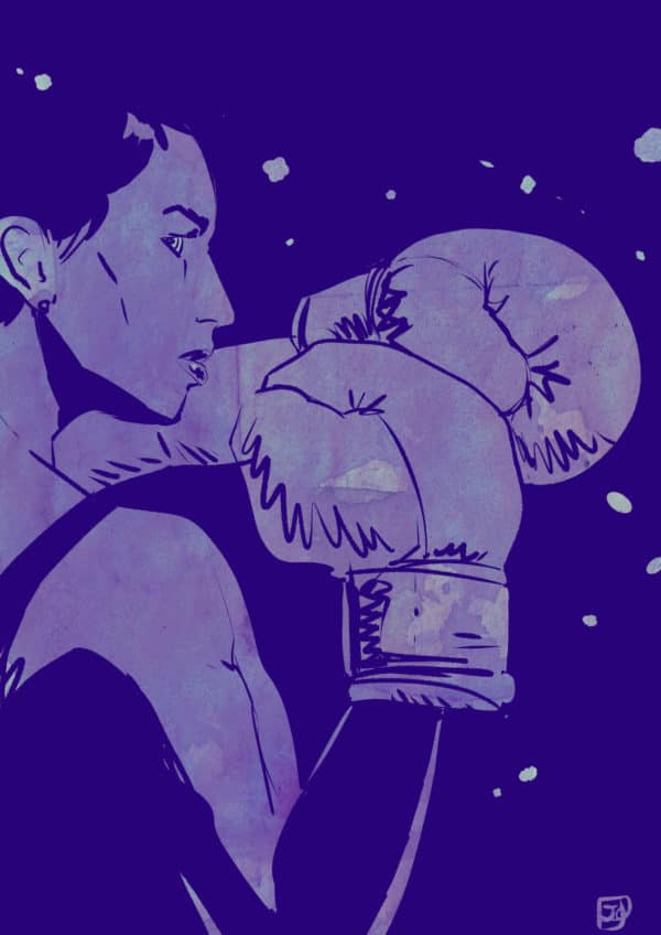 Boxing 2 digital comic illustration wall art canvas framed prints