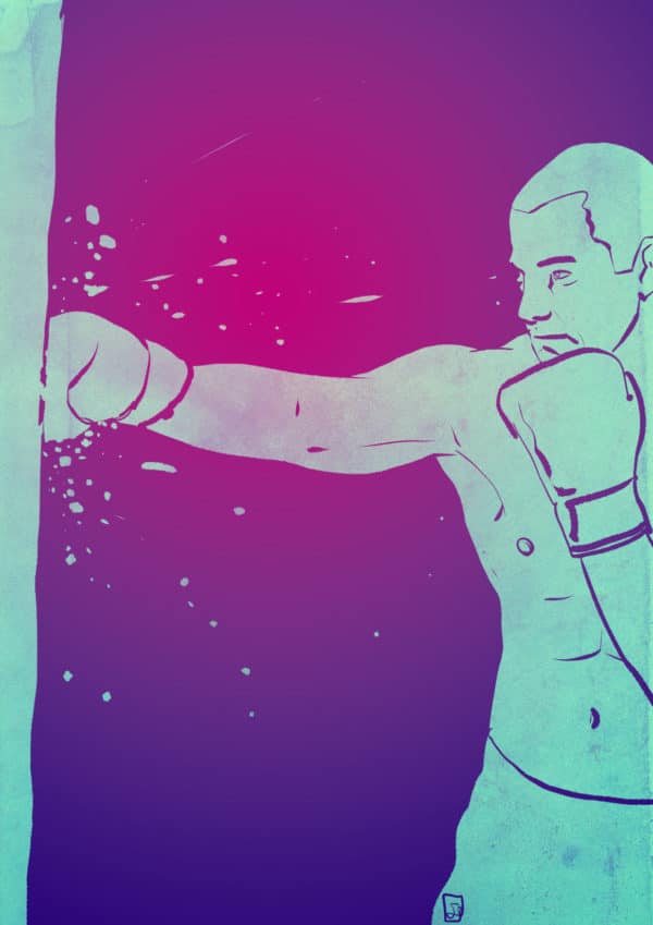 Boxing 5 digital comic illustration wall art canvas framed prints
