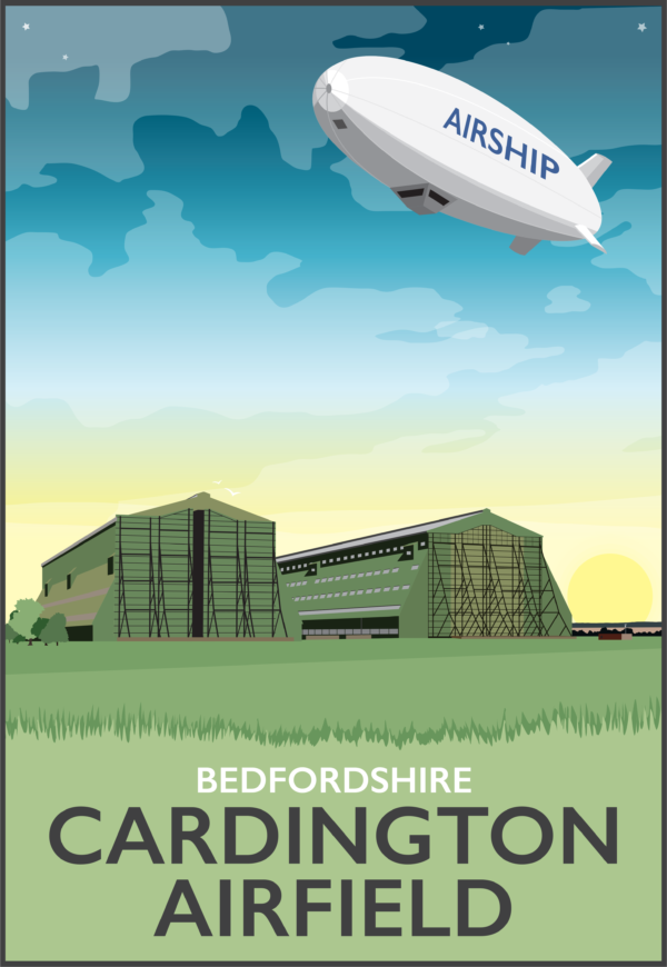 Cardington Airfield, Bedfordshire rustic digital canvas wall art print