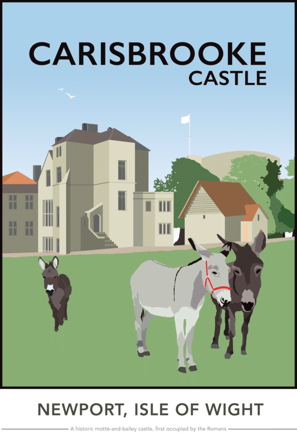 Carisbrooke Castle, Isle of Wight rustic digital canvas wall art print
