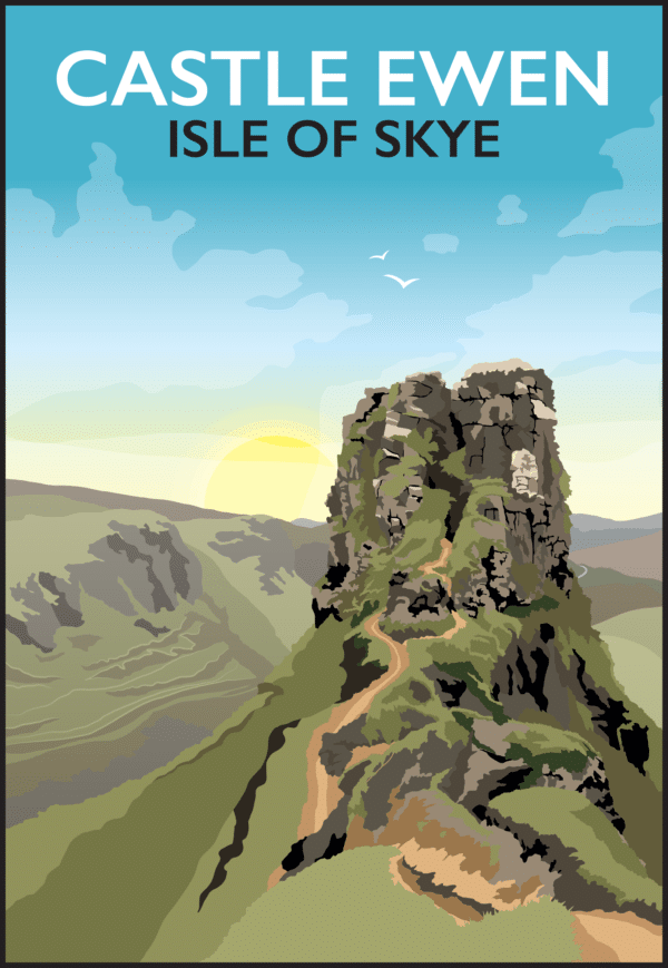 Castle Ewen, Isle of Skye rustic digital canvas wall art print