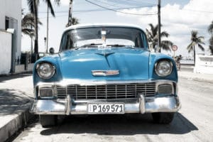 Blue Chevy landscape photography canvas and framed wall art