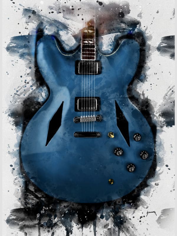 Dave Grohl's electric guitar digital canvas artwork prints
