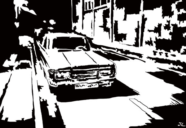 Drive 3 digital comic illustration wall art canvas framed prints