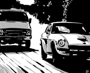 drive 4 digital comic illustration wall art canvas framed prints