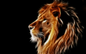 Glowing Lion surreal digital wall art prints