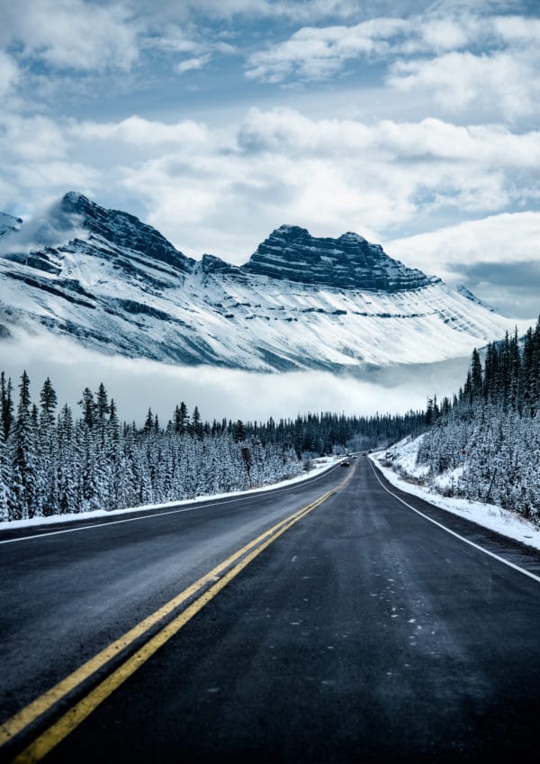 Icy Roads landscape photography canvas and framed wall art