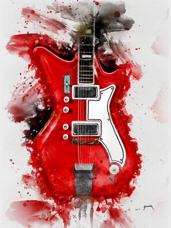 Jack White's electric guitar digital canvas artwork prints